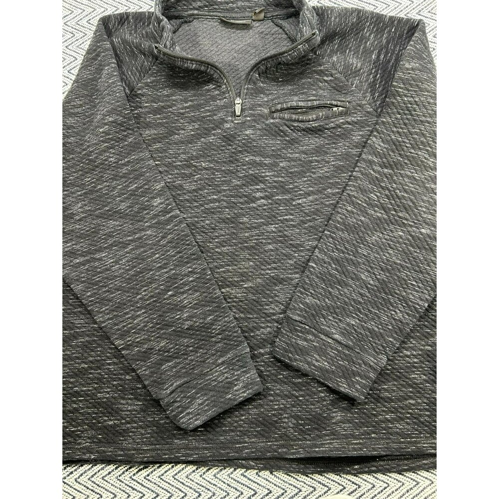 Marc Anthony Mens XXL Quarter-Zip Pullover Sweater Black/Gray Cotton Blend